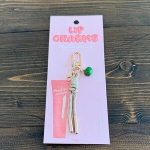 Lip Charm Keychain Accessory with Olive Bead